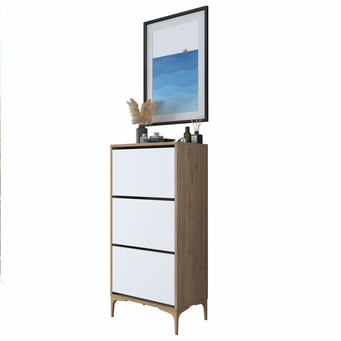 Hanah Home EB116 - 4717 Armario para Zapatos Nogal y Blanco